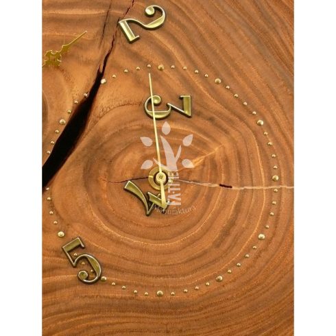 Nagyméretű falióra japán akácból (07_423)