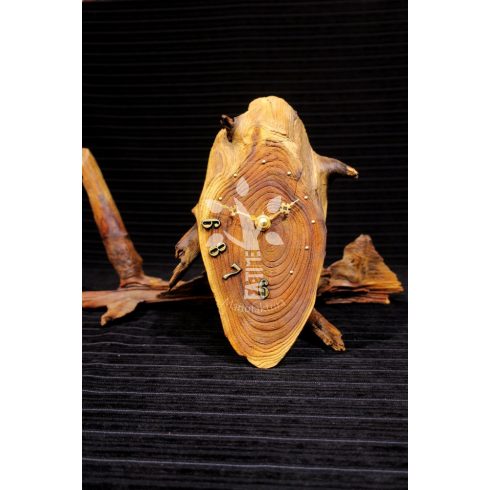 Rusztikus falióra ezüstfából (18_194)