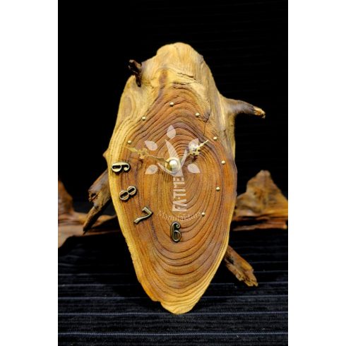 Rusztikus falióra ezüstfából (18_194)