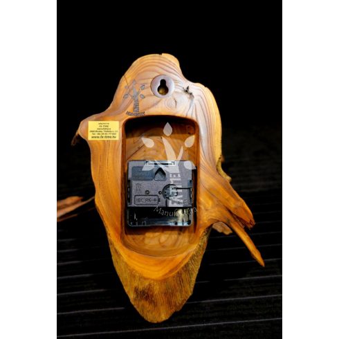 Rusztikus falióra ezüstfából (18_194)