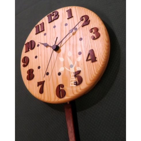Pendulum wallclock made of ash wood (A-19_265)