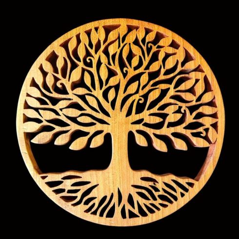 Tree of Life Trivet and Wall Decoration – Wooden Round Decor