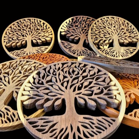 Tree of Life Trivet and Wall Decoration – Wooden Round Decor