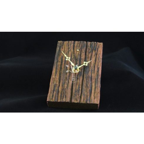 Rusztikus aztali-falióra öreg akácfából (BA_19-067)