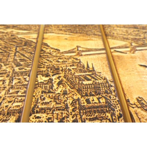 Budapest gravírozott madártávlati képe