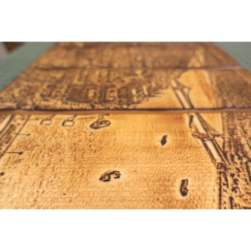 Budapest gravírozott madártávlati képe