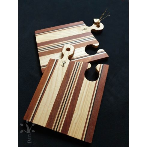 Csíkos páros vágódeszka, kínáló "Merbau" (CSPVD-02)