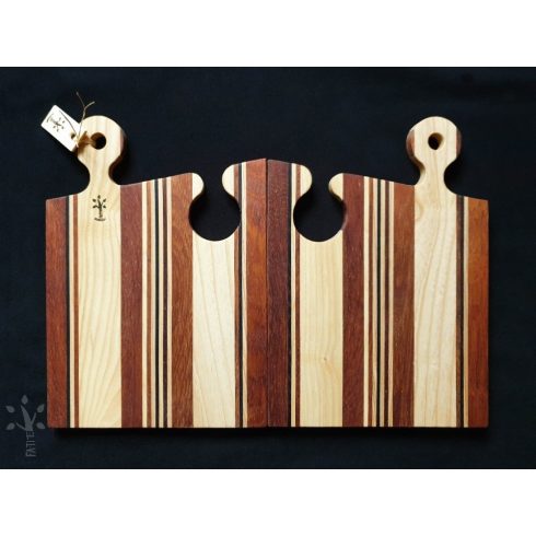 Csíkos páros vágódeszka, kínáló "Merbau" (CSPVD-02)