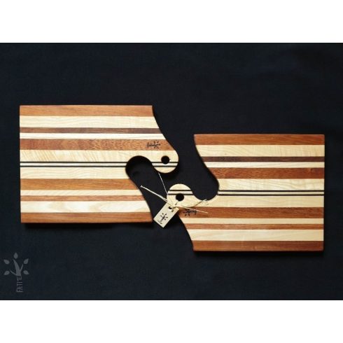 Csíkos páros vágódeszka többféle fából (CSPVD-03)