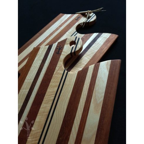 Csíkos páros vágódeszka többféle fából (CSPVD-03)