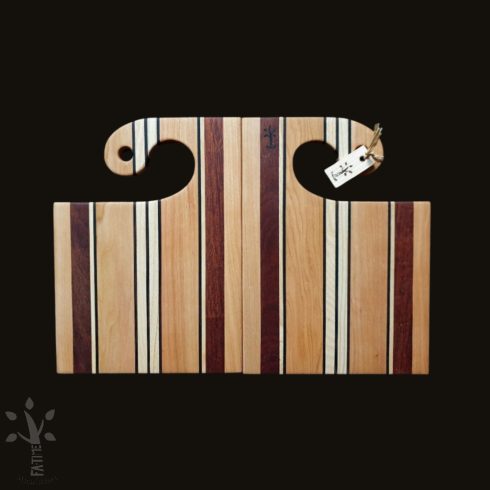 Csíkos páros vágódeszka 4 féle fából (CSPVD-04)