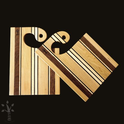 Csíkos páros vágódeszka 4 féle fából (CSPVD-04)