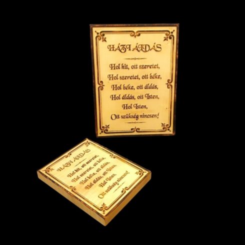 Engraved wooden house blessing plaque, wall-hanging home decoration /Wooden house blessing – engraved wall decor for the home