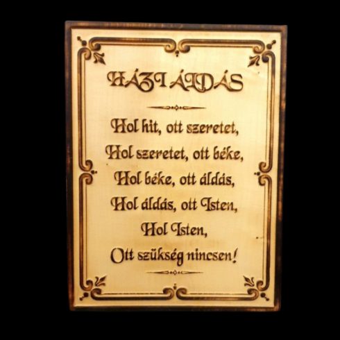 Engraved wooden house blessing plaque, wall-hanging home decoration /Wooden house blessing – engraved wall decor for the home