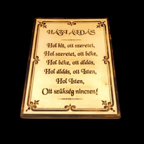 Engraved wooden house blessing plaque, wall-hanging home decoration /Wooden house blessing – engraved wall decor for the home