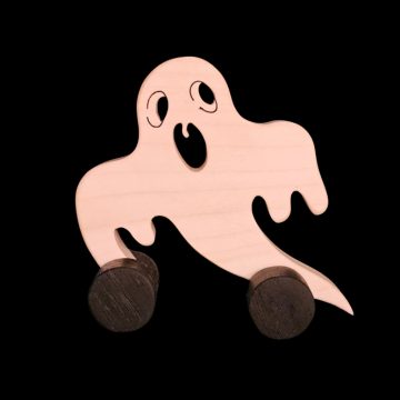 Fából készült  guruló halloween szellem  őszi dekoráció