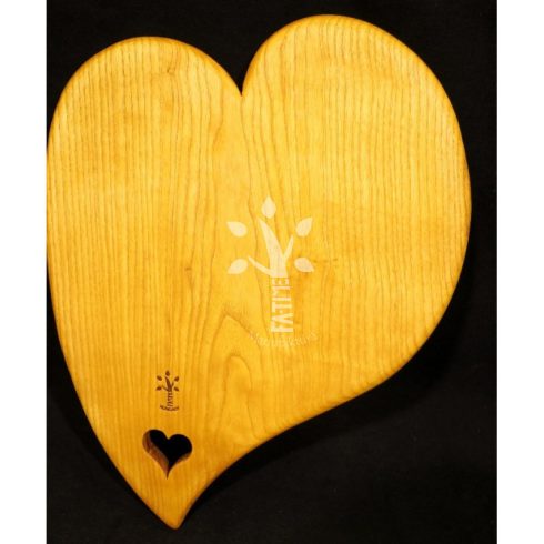 Heart-shaped chopping board made with love 