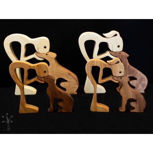Handcrafted wooden gift: boy with greyhound – customizable with engraving
