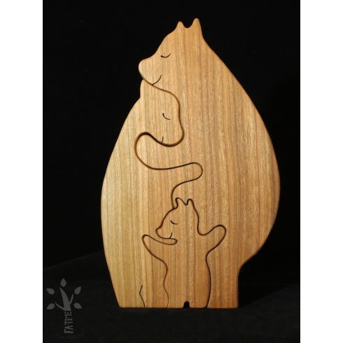 Akciós termék! Mackócsalád 1 boccsal, igazi fából (MACS1-A-2023)