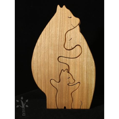 Akciós termék! Mackócsalád 1 boccsal, igazi fából (MACS1-A-2023)