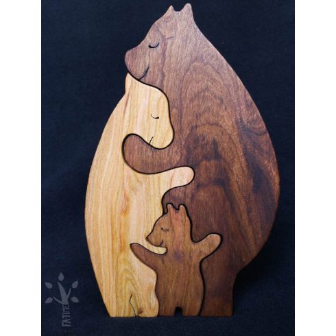 Akciós termék! Mackócsalád 1 boccsal igazi fából (MACS1-B)