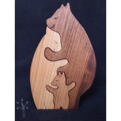 Akciós termék! Mackócsalád 1 boccsal igazi fából (MACS1-C)