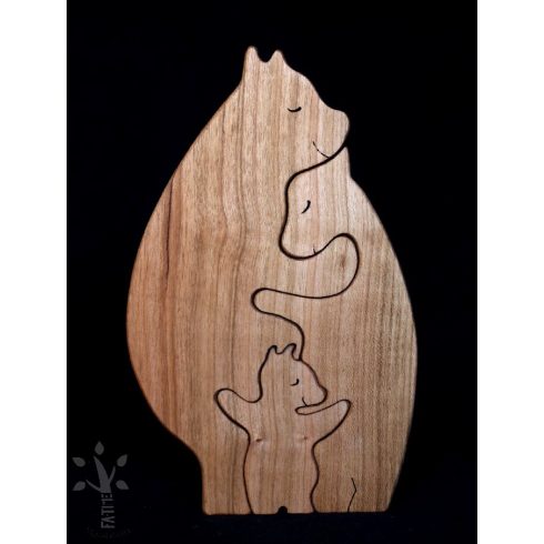 Akciós termék! Mackócsalád 1 boccsal igazi fából (MACS1-G)