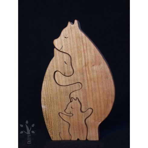 Akciós termék! Mackócsalád 1 boccsal igazi fából (MACS1-G)