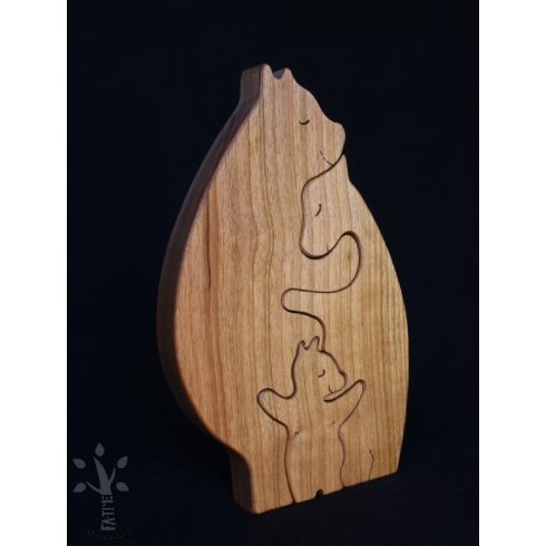 Akciós termék! Mackócsalád 1 boccsal igazi fából (MACS1-G)