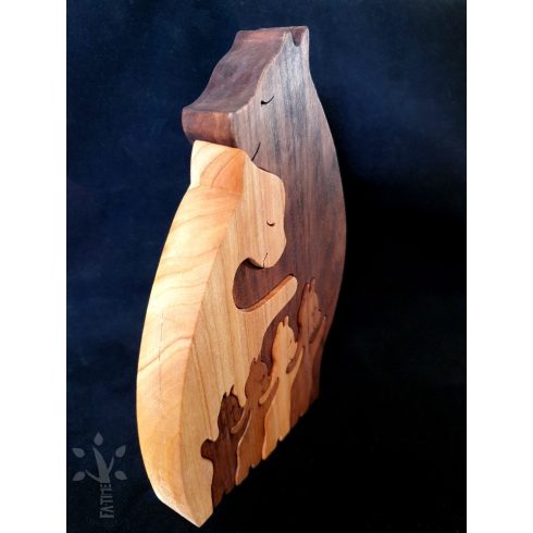 Akciós termék! Mackócsalád 4 boccsal, igazi fából (MACS4-C)