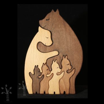 Bear Family with 4 baby bears