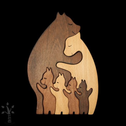 Bear Family with 4 baby bears