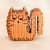 Zo-ZOO World Furry Cat Wooden Magnet – Scroll Saw Handmade Animal Figure