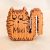 Zo-ZOO World Furry Cat Wooden Magnet – Scroll Saw Handmade Animal Figure