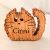 Zo-ZOO World Furry Cat Wooden Magnet – Scroll Saw Handmade Animal Figure