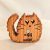 Zo-ZOO World Furry Cat Wooden Magnet – Scroll Saw Handmade Animal Figure