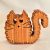 Zo-ZOO World Furry Cat Wooden Magnet – Scroll Saw Handmade Animal Figure