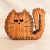Zo-ZOO World Furry Cat Wooden Magnet – Scroll Saw Handmade Animal Figure