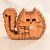 Zo-ZOO World Furry Cat Wooden Magnet – Scroll Saw Handmade Animal Figure