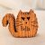 Zo-ZOO World Furry Cat Wooden Magnet – Scroll Saw Handmade Animal Figure