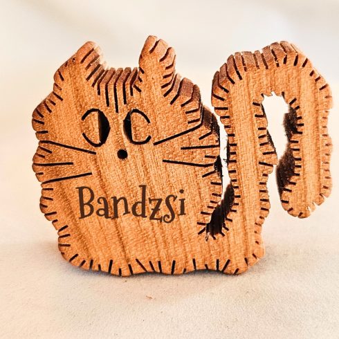 Zo-ZOO World Furry Cat Wooden Magnet – Scroll Saw Handmade Animal Figure