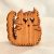 Zo-ZOO World Furry Cat Wooden Magnet – Scroll Saw Handmade Animal Figure