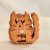 Zo-ZOO World Furry Cat Wooden Magnet – Scroll Saw Handmade Animal Figure