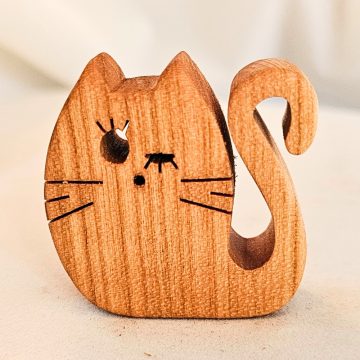 Zo-ZOO World  Cat Wooden Magnet – Scroll Saw Handmade Animal Figure