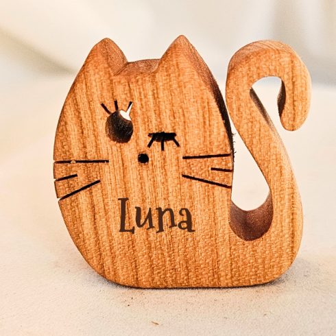 Zo-ZOO World  Cat Wooden Magnet – Scroll Saw Handmade Animal Figure