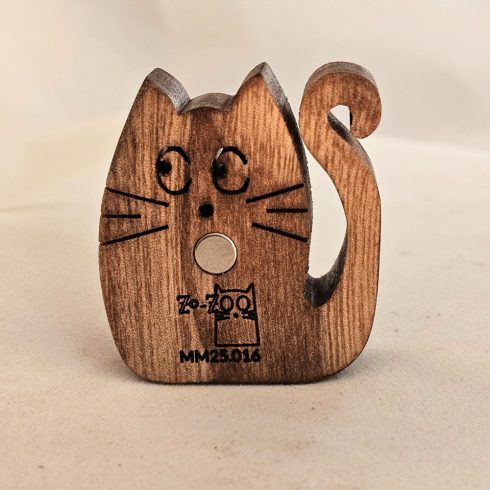 Zo-ZOO World  Cat Wooden Magnet – Scroll Saw Handmade Animal Figure