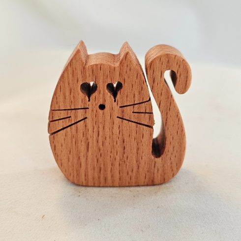 Zo-ZOO World  Cat Wooden Magnet – Scroll Saw Handmade Animal Figure