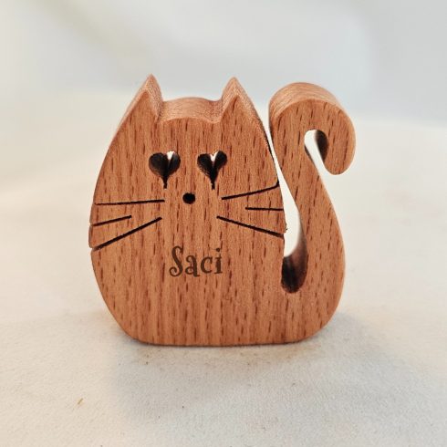 Zo-ZOO World  Cat Wooden Magnet – Scroll Saw Handmade Animal Figure