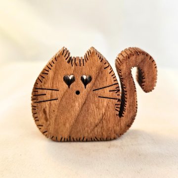 Zo-ZOO World  Cat Wooden Magnet – Scroll Saw Handmade Animal Figure