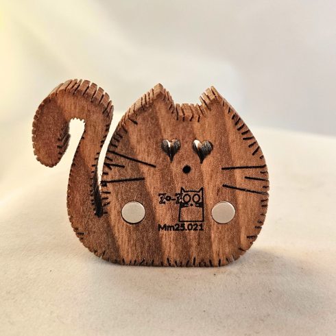 Zo-ZOO World  Cat Wooden Magnet – Scroll Saw Handmade Animal Figure